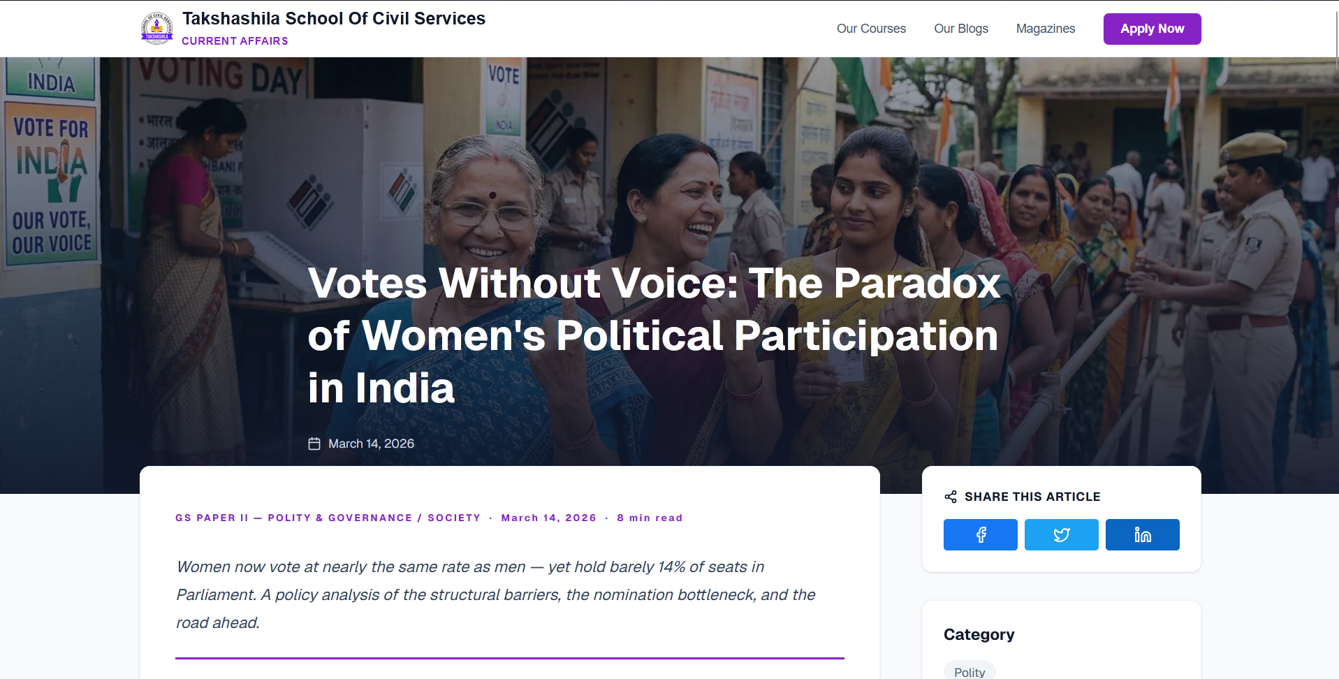 Current Affairs Publishing Platform - Takshasheela School of Civil Services