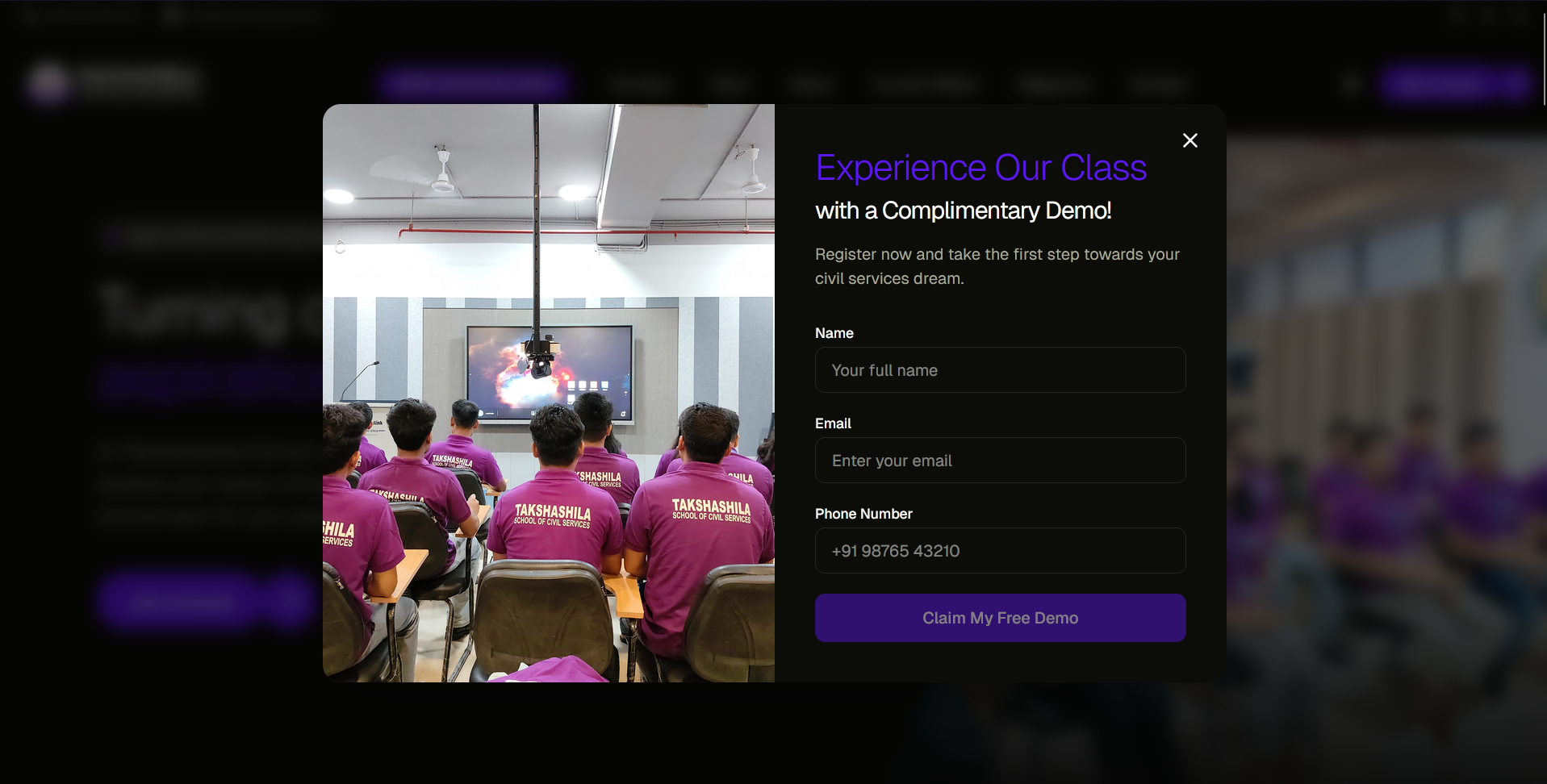 Takshasheela School of Civil Services Website